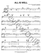 All Is Well piano sheet music cover